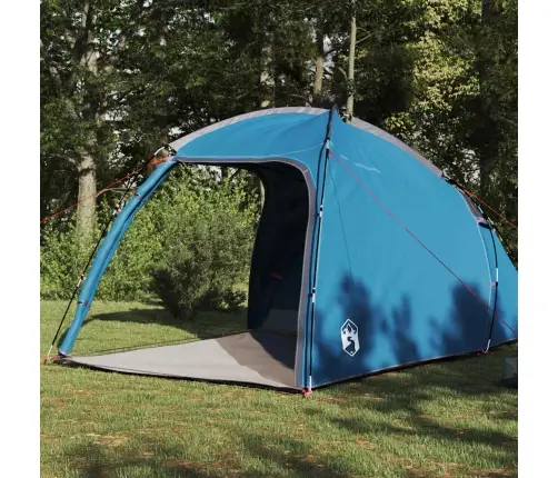 Telts Ar Jumtu Zila Vidējs Poliesters Un Stiklašķiedra Vidaxl