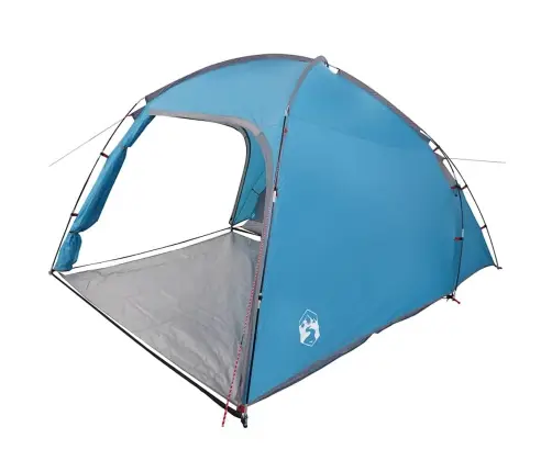 Telts Ar Jumtu Zila Vidējs Poliesters Un Stiklašķiedra Vidaxl