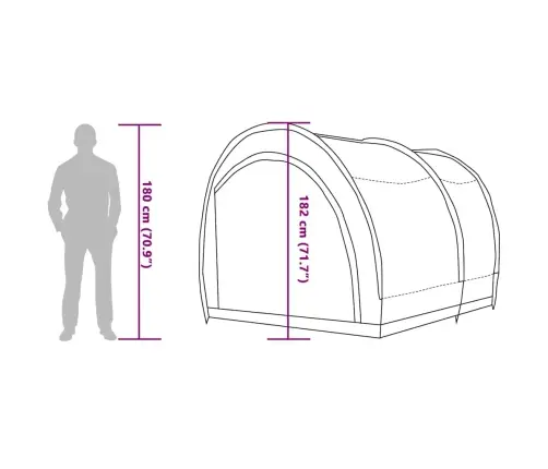 Rattahoidla Telk Katusega Hall Ja Oranž 256 X 222 X 182 Cm