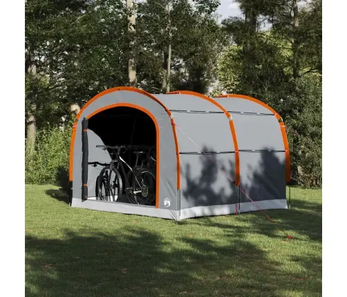 Telts Ar Jumtu Ar Gaisa Ventilāciju Pelēka Ar Oranžu 268 X 240 X 191 Cm Vidaxl