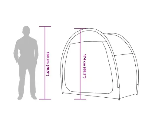 Aizmugures Uzglabāšanas Telts Ar Jumtu Zaļa 210 X 90 X 174 Cm Vidaxl