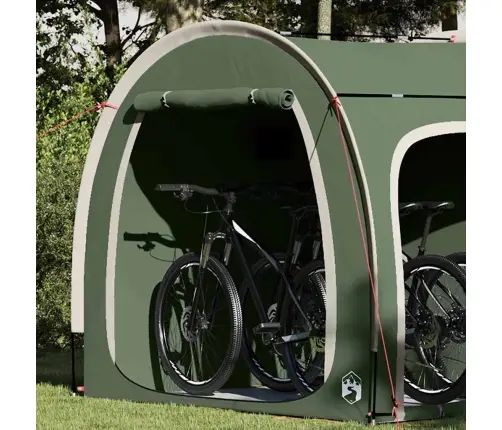 Velosipēdu Uzglabāšanas Telts Ar Jumtu Ar Uzglabāšanu Ar Gaisa Ventilāciju Zaļa Vidaxl