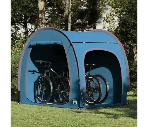 Velosipēdu Uzglabāšanas Telts Ar Jumtu Ar Uzglabāšanu Ar Gaisa Ventilāciju Zila Vidaxl