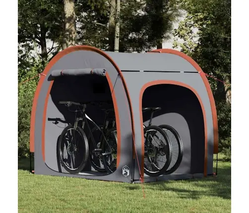 Dviračių Saugojimo Palapinė Su Stogu Pilka Ir Oranžinė
