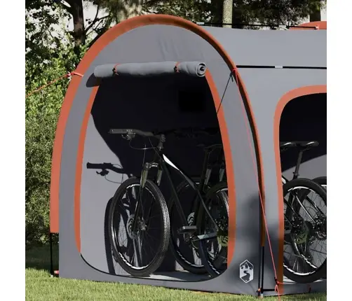 Dviračių Saugojimo Palapinė Su Stogu Pilka Ir Oranžinė