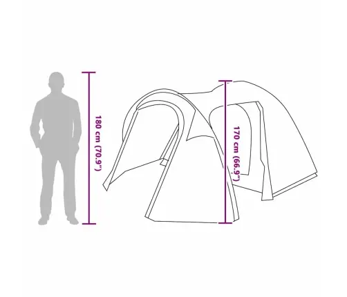 Kupola Telts Ar Jumtu Ar Uzglabāšanu Ar Gaisa Ventilāciju Zila 384 X 254 X 170 Cm Vidaxl