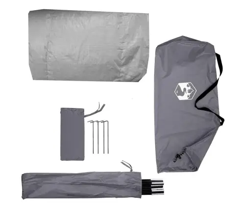 Palapinė Su Stogu Su Saugykla Pilka Ir Juoda 236 X 150 X 136 Cm