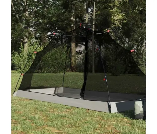 Palapinė Su Stogu Su Saugykla Pilka Ir Juoda 236 X 150 X 136 Cm