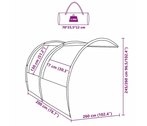Ūdensnecaurskatāma Plēve 260 X 200 X 260 Cm Vidaxl