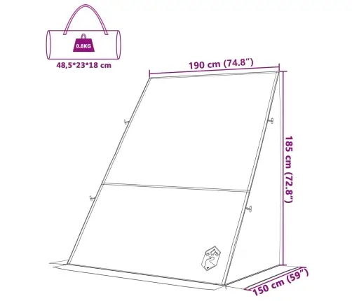 Telts Ar Jumtu Cits Ar Gaisa Ventilāciju Zaļš Un Melns 190 X 150 X 185 Cm Vidaxl