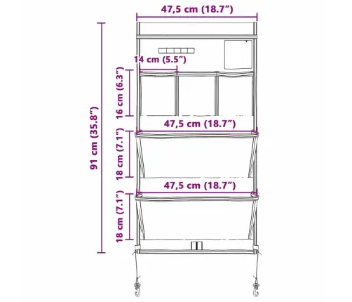 Säilituskott Ladustamisega Must Ja Sinine 91 X 47.5 Cm Oxford