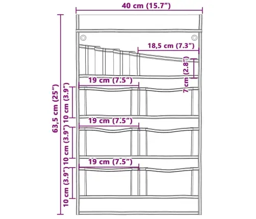 Uzglabāšanas Soma Ar Uzglabāšanu 63.5 X 40 Cm Oksfordas Audums Vidaxl