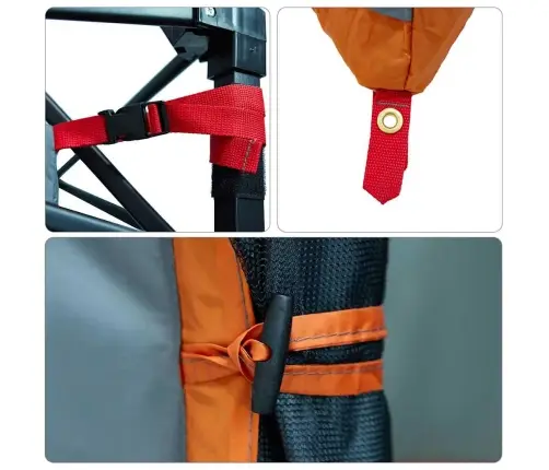 Telts Ar Jumtu Cits Pelēks Un Oranžs Un Melns Vidaxl