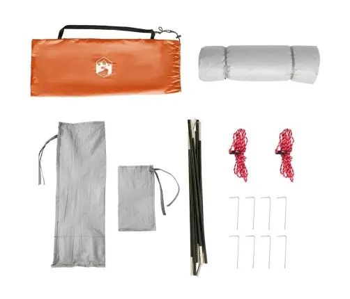 Telts Ar Jumtu Cits Pelēks Un Oranžs Un Melns Vidaxl