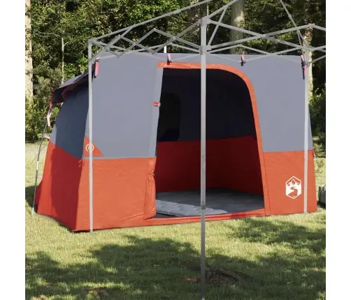Telts Ar Jumtu Cits Pelēks Un Oranžs Un Melns Vidaxl