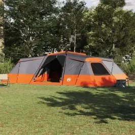 Ģimenes Telts Pelēka Ar Oranžu 833 X 585 X 216 Cm Poliesters Vidaxl