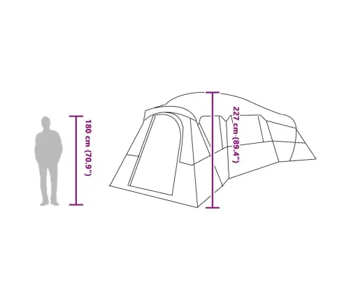 Telts Pelēka Ar Oranžu Lieli Poliesters Vidaxl