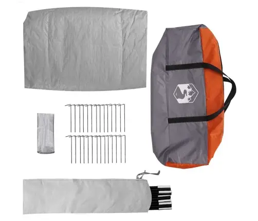 Kempingo Palapinė Pilka Ir Oranžinė 320 X 275 X 190 Cm Tafta