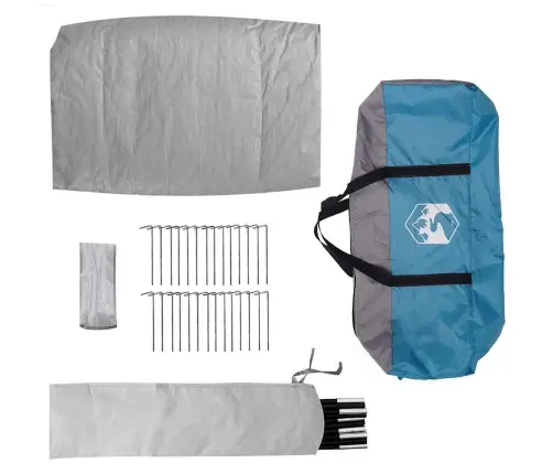 Telts Ar Jumtu Cits Ar Gaisa Ventilāciju Zils Un Melns 510 X 240 X 156 Cm Vidaxl