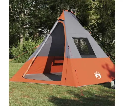 Telts Pelēks Un Oranžs Un Melns 383 X 338 X 217 Cm Poliesters Vidaxl