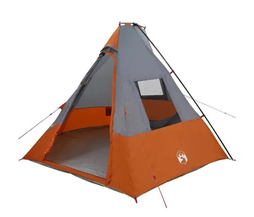 Telts Pelēks Un Oranžs Un Melns 383 X 338 X 217 Cm Poliesters Vidaxl