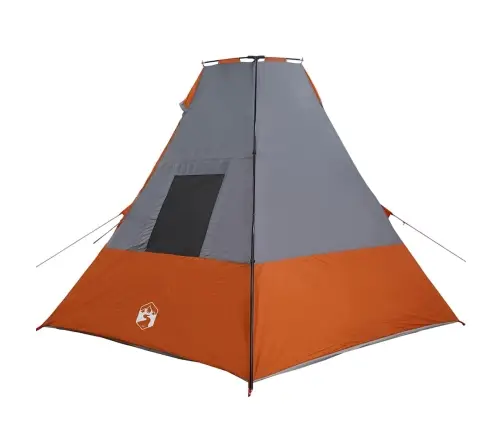 Telts Pelēks Un Oranžs Un Melns 383 X 338 X 217 Cm Poliesters Vidaxl