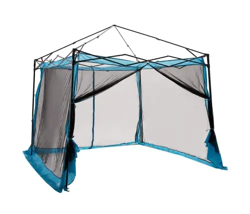 Telts Ar Jumtu Cits Ar Gaisa Ventilāciju Regulējams Zils Un Melns 303 X 303 Cm Vidaxl