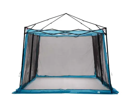 Telts Ar Jumtu Cits Ar Gaisa Ventilāciju Regulējams Zils Un Melns 303 X 303 Cm Vidaxl