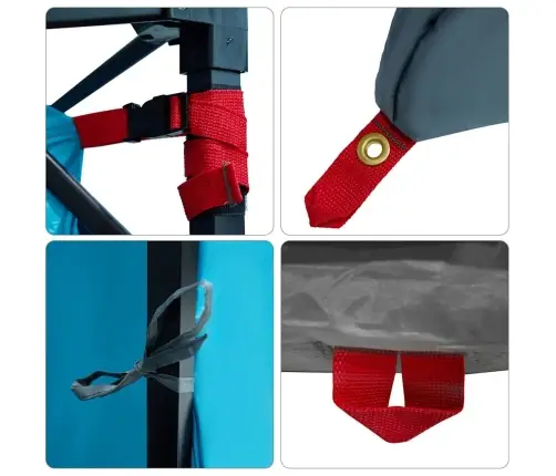 Telts Ar Jumtu Cits Ar Gaisa Ventilāciju Zils Un Melns 291 X 291 Cm Vidaxl