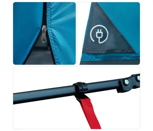 Telts Ar Jumtu Cits Ar Gaisa Ventilāciju Zils Un Melns 291 X 291 Cm Vidaxl