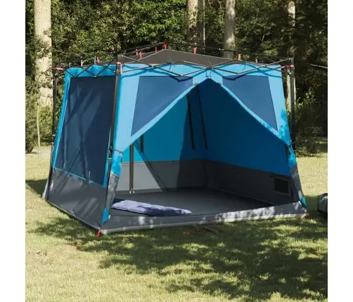 Telts Ar Jumtu Cits Ar Gaisa Ventilāciju Zils Un Melns 291 X 291 Cm Vidaxl