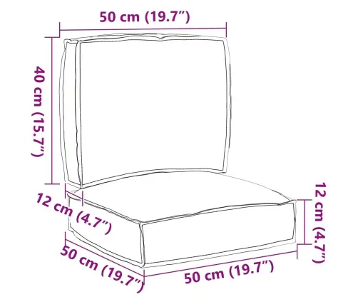 2 Daļu Paletes Spilvenu Komplekts Pelēks Oksfordas Audums Vidaxl