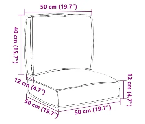 2 Gabalu Paletes Spilvenu Komplekts Karaliskā Zila Oksforda Audums Vidaxl