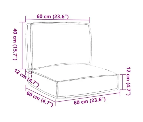 2 Gab. Paletes Spilvenu Komplekts Pelēkā Oksforda Audumā Vidaxl