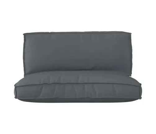 2 Daļu Paletes Spilvenu Komplekts Antracīta Oksforda Audums Vidaxl