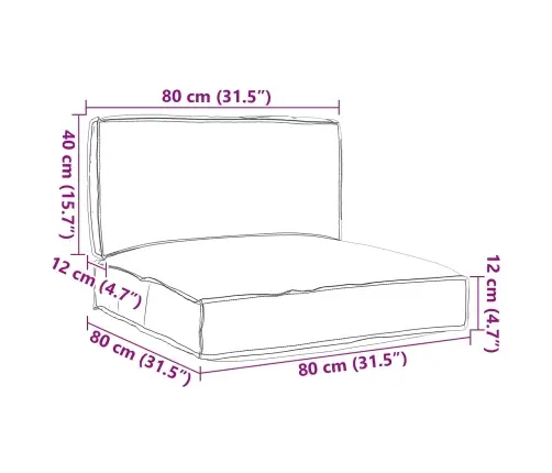 Pallet Pagalvių Rinkinys 2 Pcs Vyno Raudona Oksfordo Audinys