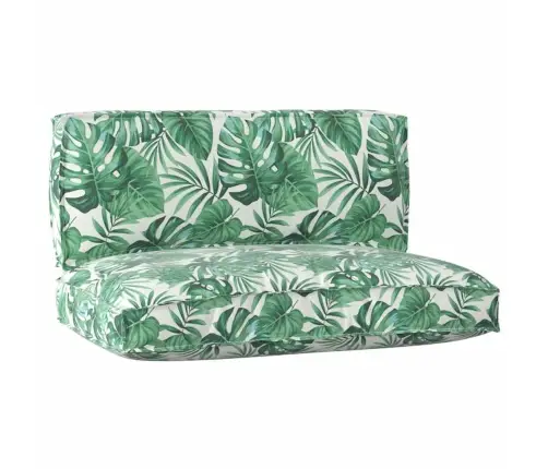 2 Daļu Paletes Spilvenu Komplekts Ar Lapu Rakstu No Oksfordas Auduma Vidaxl