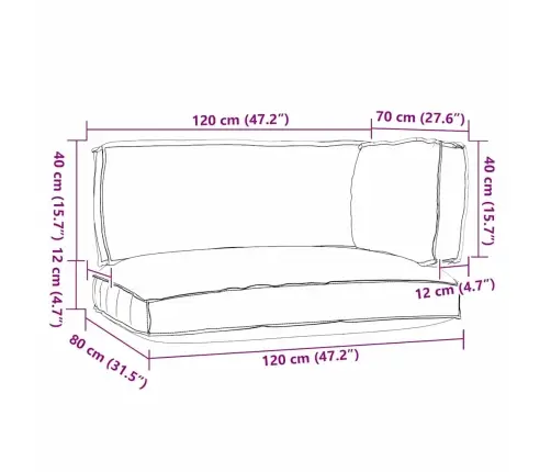 3 Daļu Pallet Spilvenu Komplekts Antracīta Oxford Audums Vidaxl
