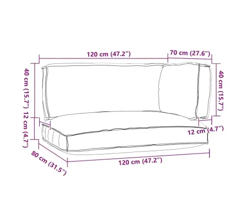 3 Daļu Pallet Spilvenu Komplekts Antracīta Oxford Audums Vidaxl