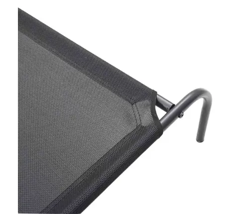 Paaugstināta Suņu Gulta Melna 130X80X20 Cm Tekstilēns Tērauds Vidaxl
