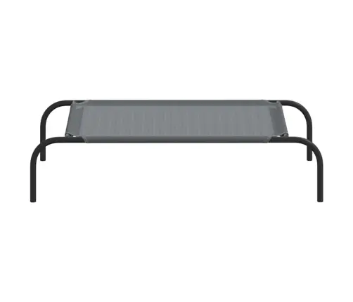 Paaugstināta Suņu Gulta Pelēka 90X50X20 Cm Tekstilēns Tērauds Vidaxl
