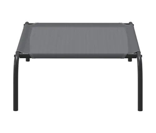 Paaugstināta Suņu Gulta Pelēka 90X50X20 Cm Tekstilēns Tērauds Vidaxl