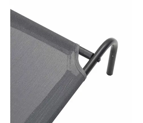 Paaugstināta Suņu Gulta Pelēka 90X50X20 Cm Tekstilēns Tērauds Vidaxl