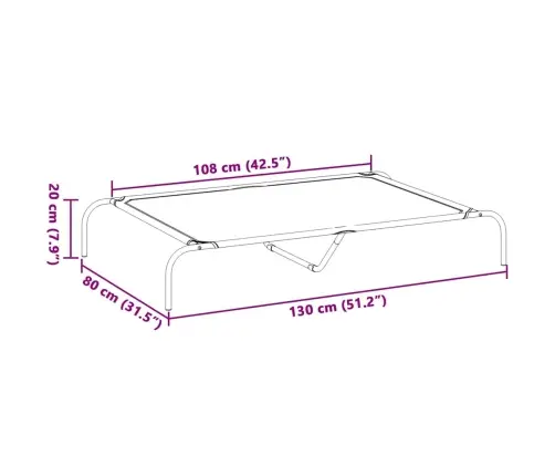 Paaukštinta Šunų Lova, Pilka 130X80X20 Cm Tekstilės Ir Plieno