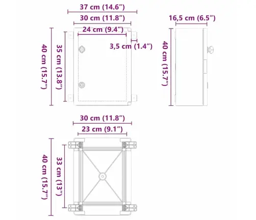 Control Cabinet Pilka 47 X 20 X 60 Cm Abs Plastikas