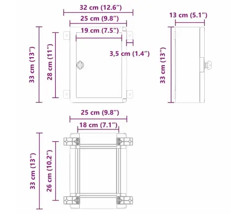 Control Cabinet Pilka 47 X 20 X 60 Cm Abs Plastikas