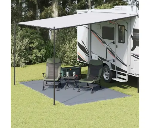 Palapinės Kilimėlis Mėlyna Ir Pilka 400 X 250 Cm Polietilenas