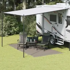 Telts Paklājs Gaiši Pelēks 400 X 200 Cm Polietilēns Vidaxl