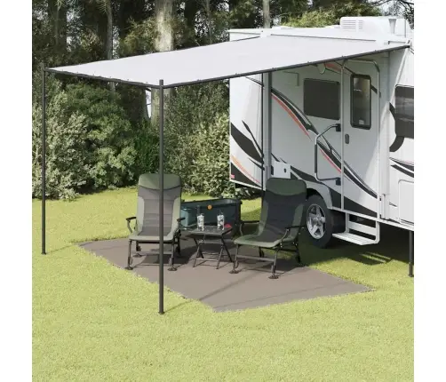 Telts Paklājs Gaiši Pelēka 200 X 400 Cm Polietilēns Vidaxl