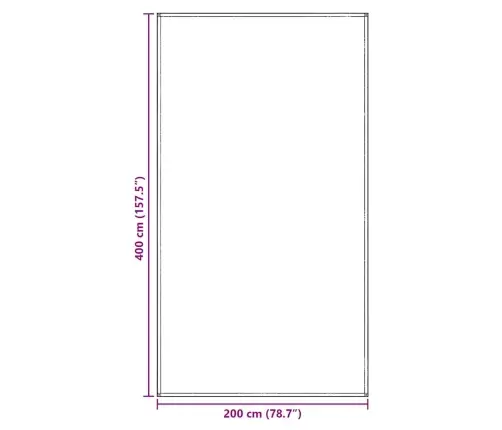 Telts Paklājs Gaiši Pelēka 200 X 400 Cm Polietilēns Vidaxl